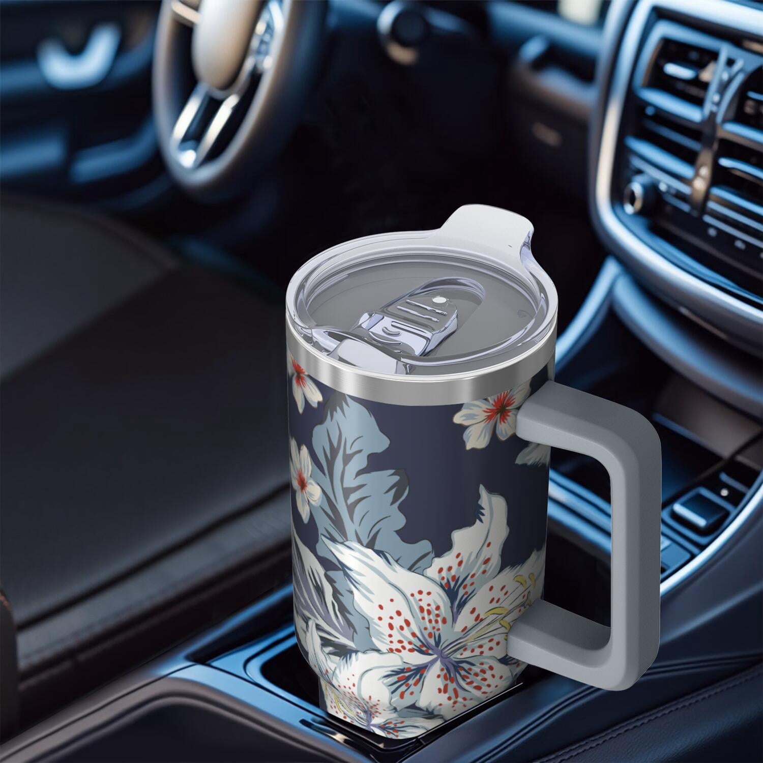40 oz Hawaii Tropical Plants Tumbler with Handle, Flip Straw Lid, Vacuum Insulated Leak Proof Stainless Steel Cup, Travel Gifts