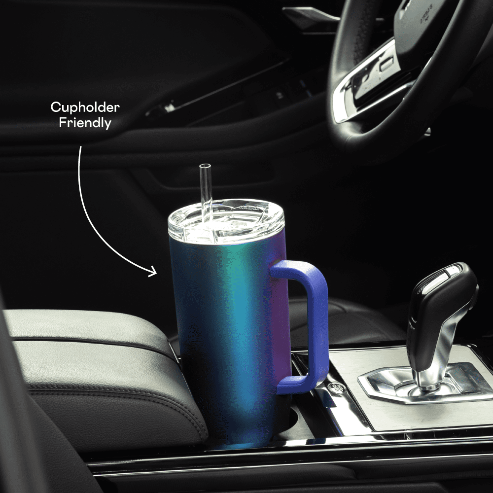 Corkcicle Cruiser Insulated Tumbler with Handle and Straw, Dragonfly, 40 oz – Reusable Water Bottle Keeps Beverages Cold for 20 Hours, Hot for 9 Hours – Cupholder Friendly, Spill Proof Tumbler