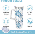 30oz Stainless Steel Sea Turtle Tumbler with Lid and Straw - Ocean Insulated Turtle Cup for Women''s Gifts