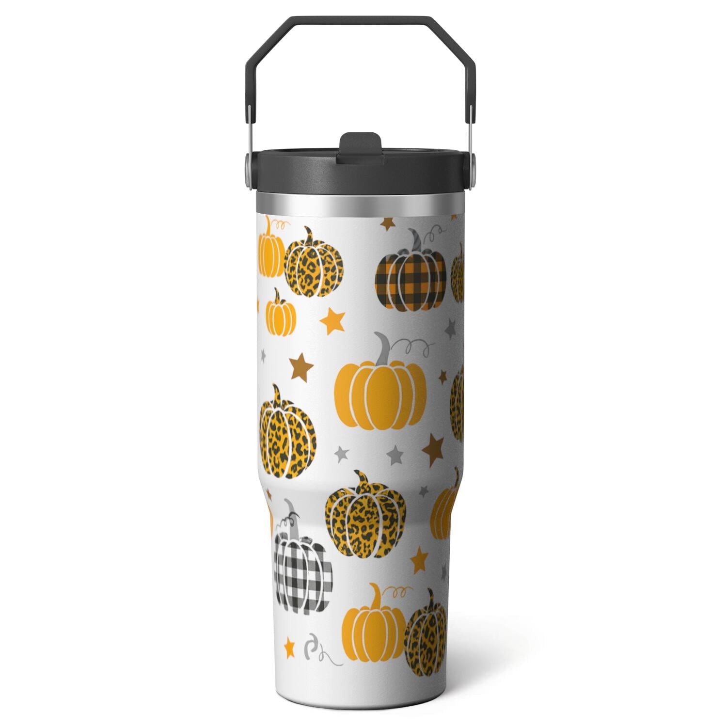 1pc cherry 30oz Tumbler with Straw & Handle - Insulated Stainless - Reusable Stainless Steel Cup