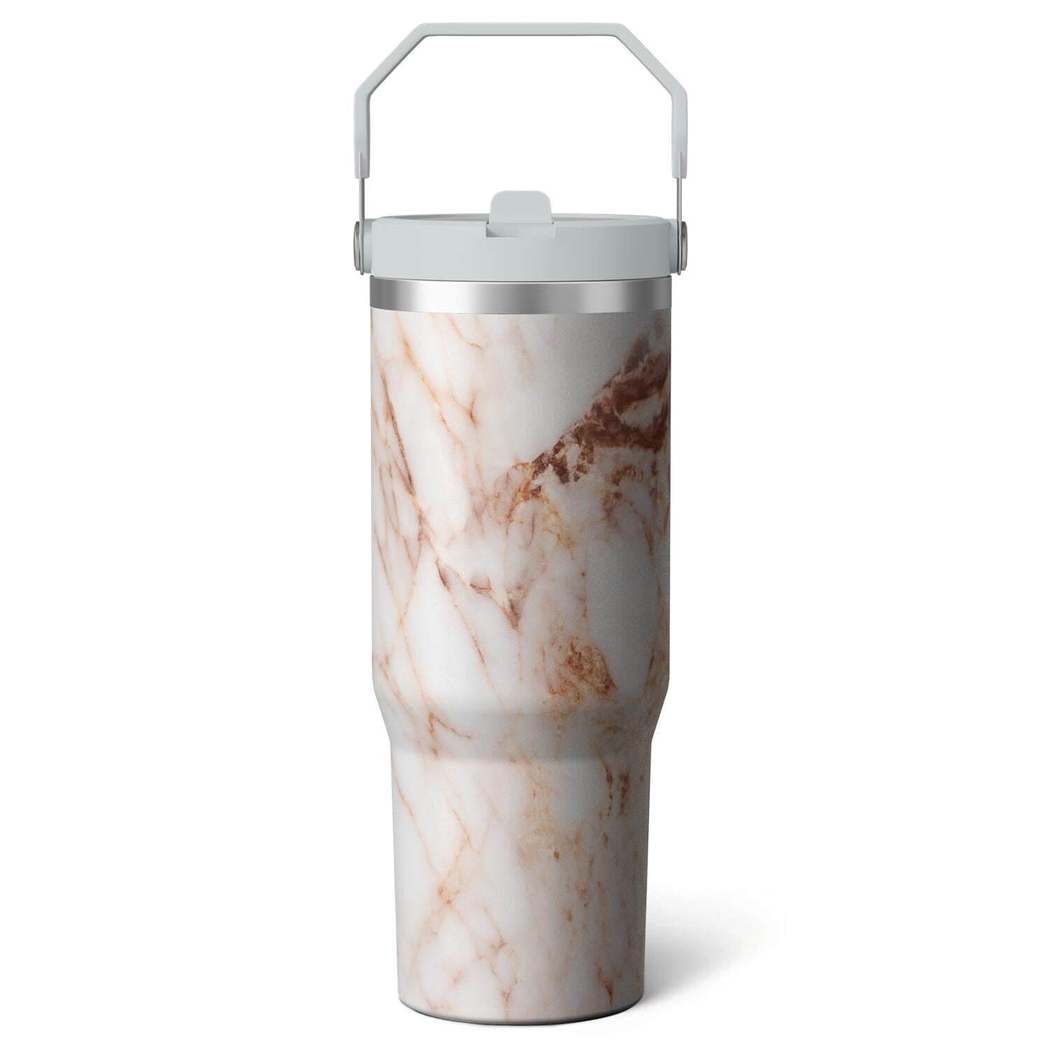 1pc Bow 30oz Tumbler with Straw & Handle - Insulated Stainless - Reusable Stainless Steel Cup