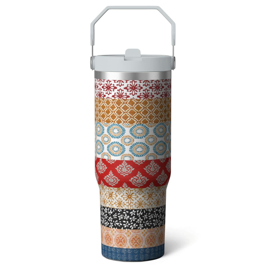 1pc shark 30oz Tumbler with Straw & Handle - Insulated Stainless - Reusable Stainless Steel Cup