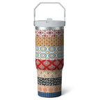 1pc shark 30oz Tumbler with Straw & Handle - Insulated Stainless - Reusable Stainless Steel Cup