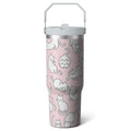 1pc Halloween Bat 30oz Tumbler with Straw & Handle - Insulated - Reusable Stainless Steel Cup