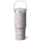 1pc Halloween Bat 30oz Tumbler with Straw & Handle - Insulated - Reusable Stainless Steel Cup