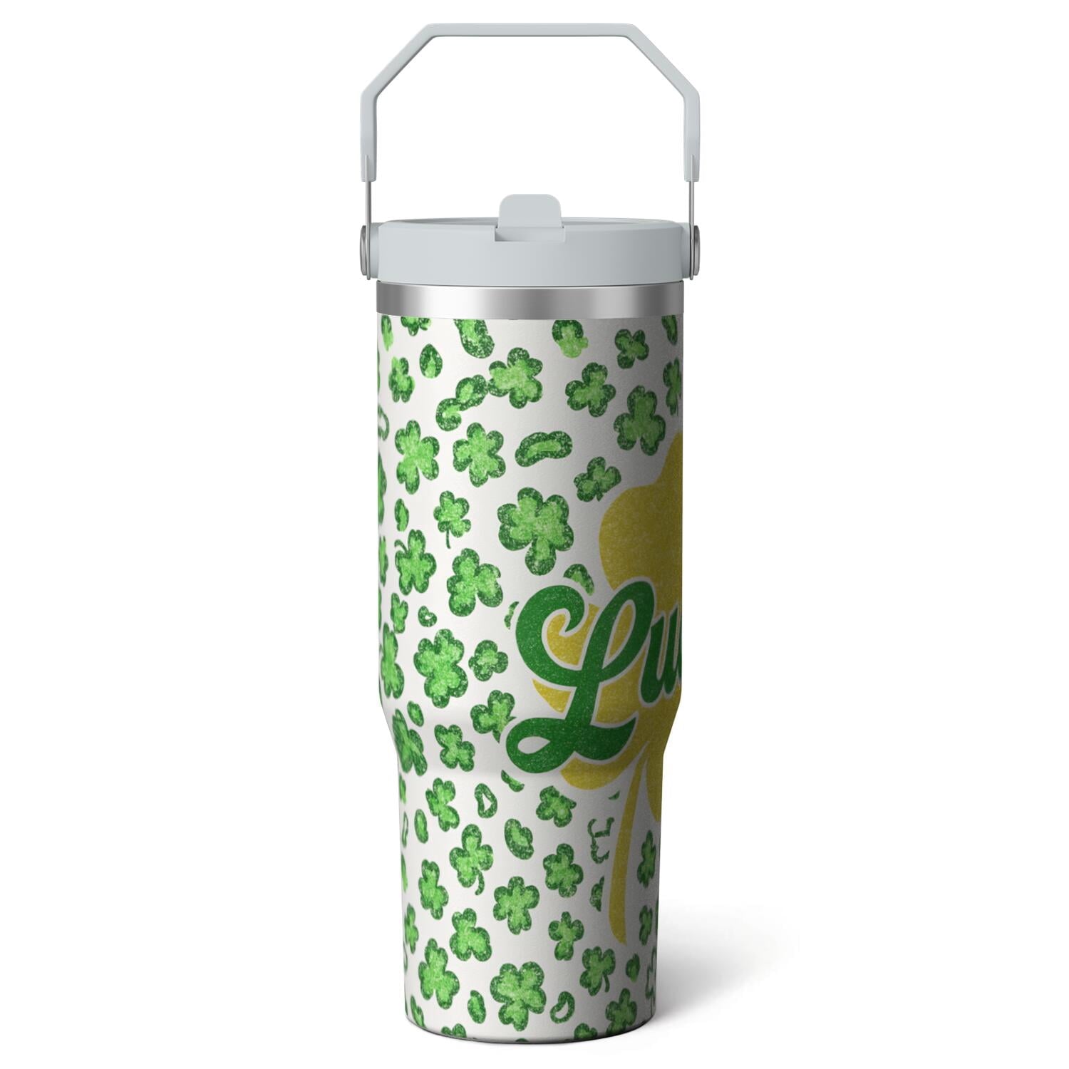 1pc Movie 30oz Tumbler with Straw & Handle - Insulated Stainless - Reusable Stainless Steel Cup