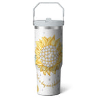 1pc Capibara 30oz Tumbler with Straw & Handle - Insulated Stainless - Reusable Stainless Steel Cup