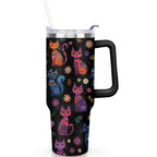 1pc Goose 40oz Tumbler with Straw & Handle - Insulated Stainless - Reusable Stainless Steel Cup