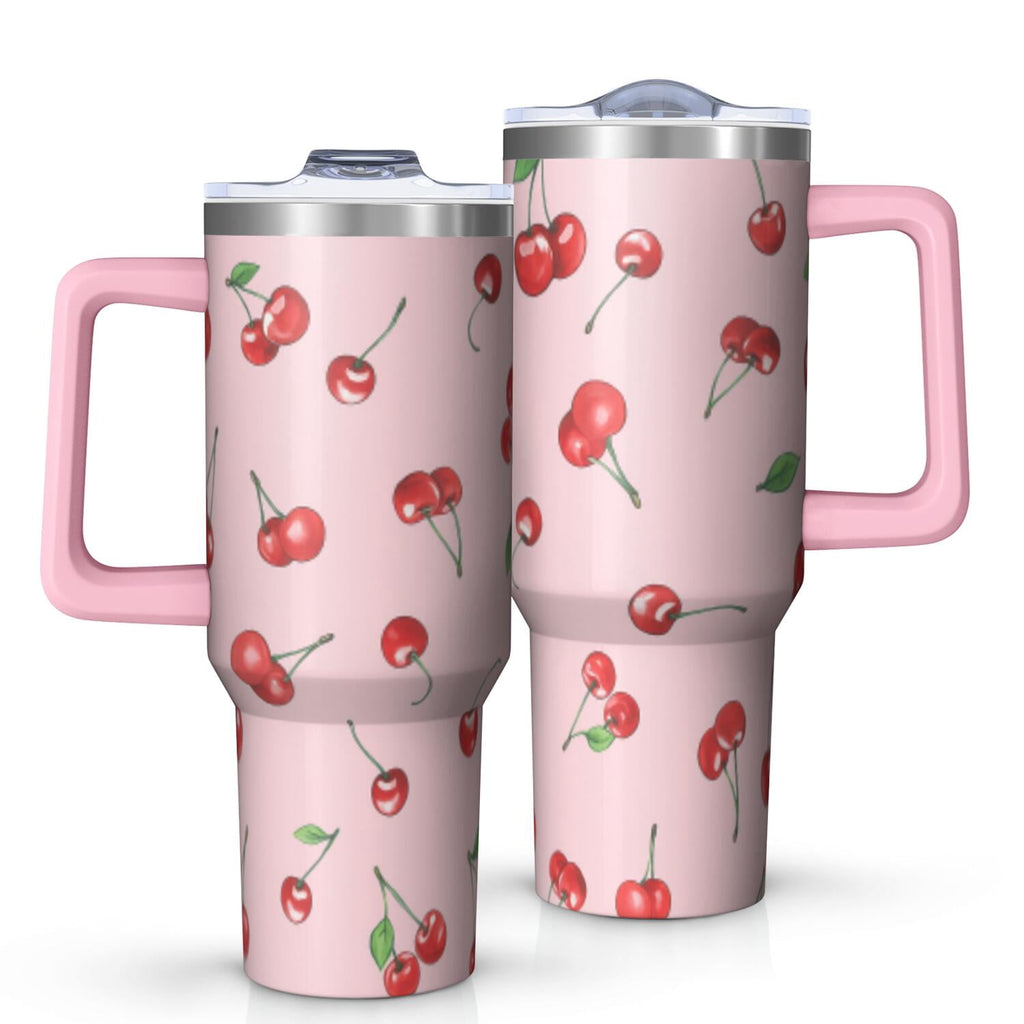 1pc nutcracker 40oz Tumbler with Straw & Handle - Insulated Stainless - Reusable Stainless Steel Cup