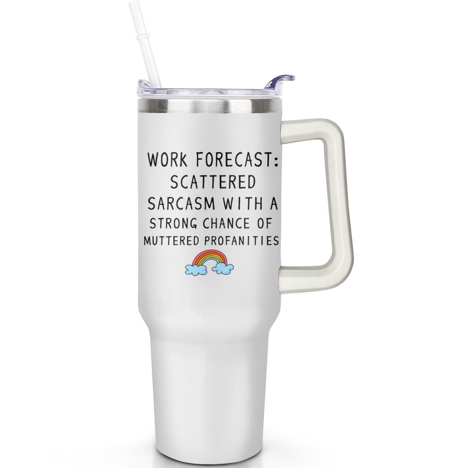 1pc daisy 40oz Tumbler with Straw & Handle - Insulated Stainless - Reusable Stainless Steel Cup