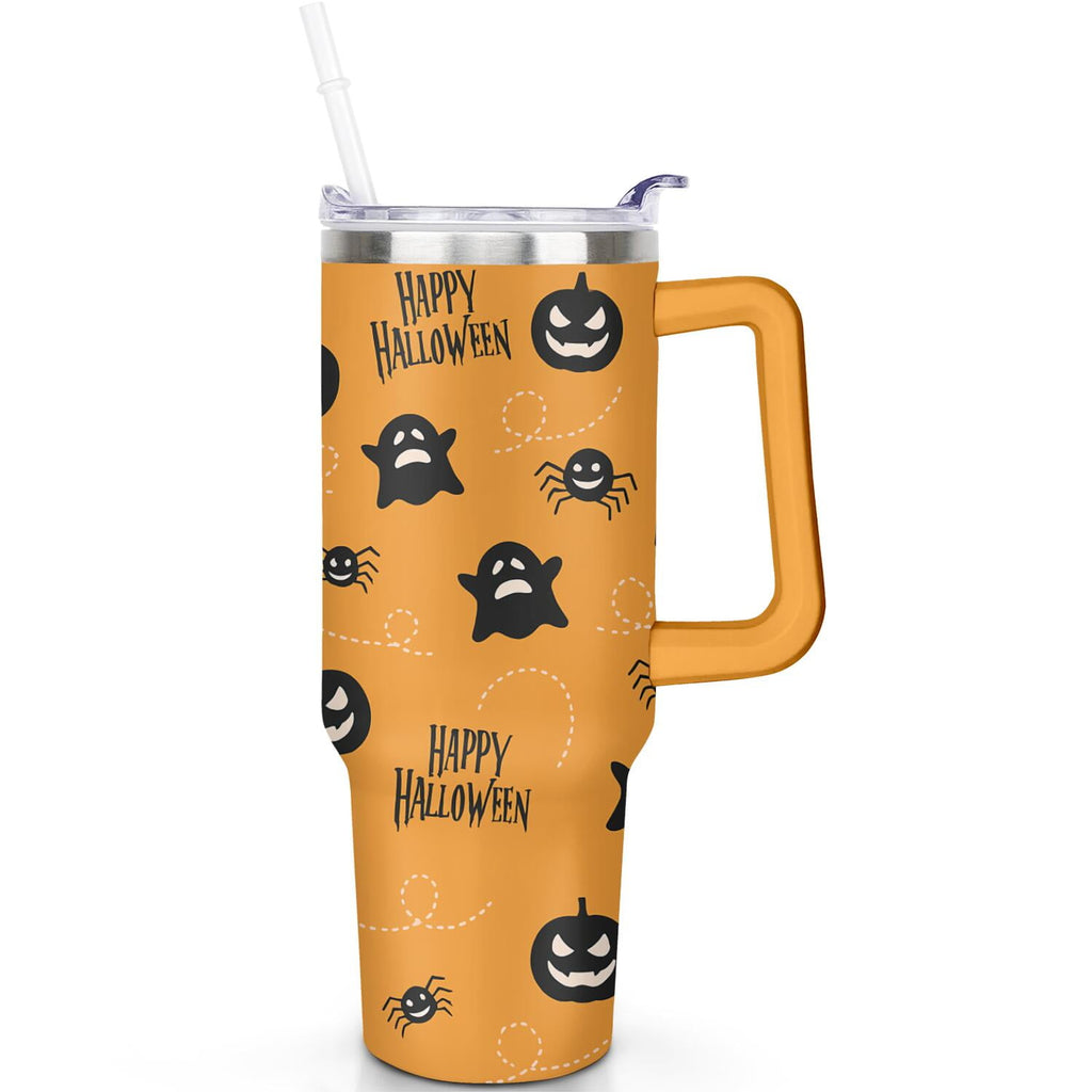 1pc Paw prints 40oz Tumbler with Straw & Handle - Insulated - Reusable Stainless Steel Cup
