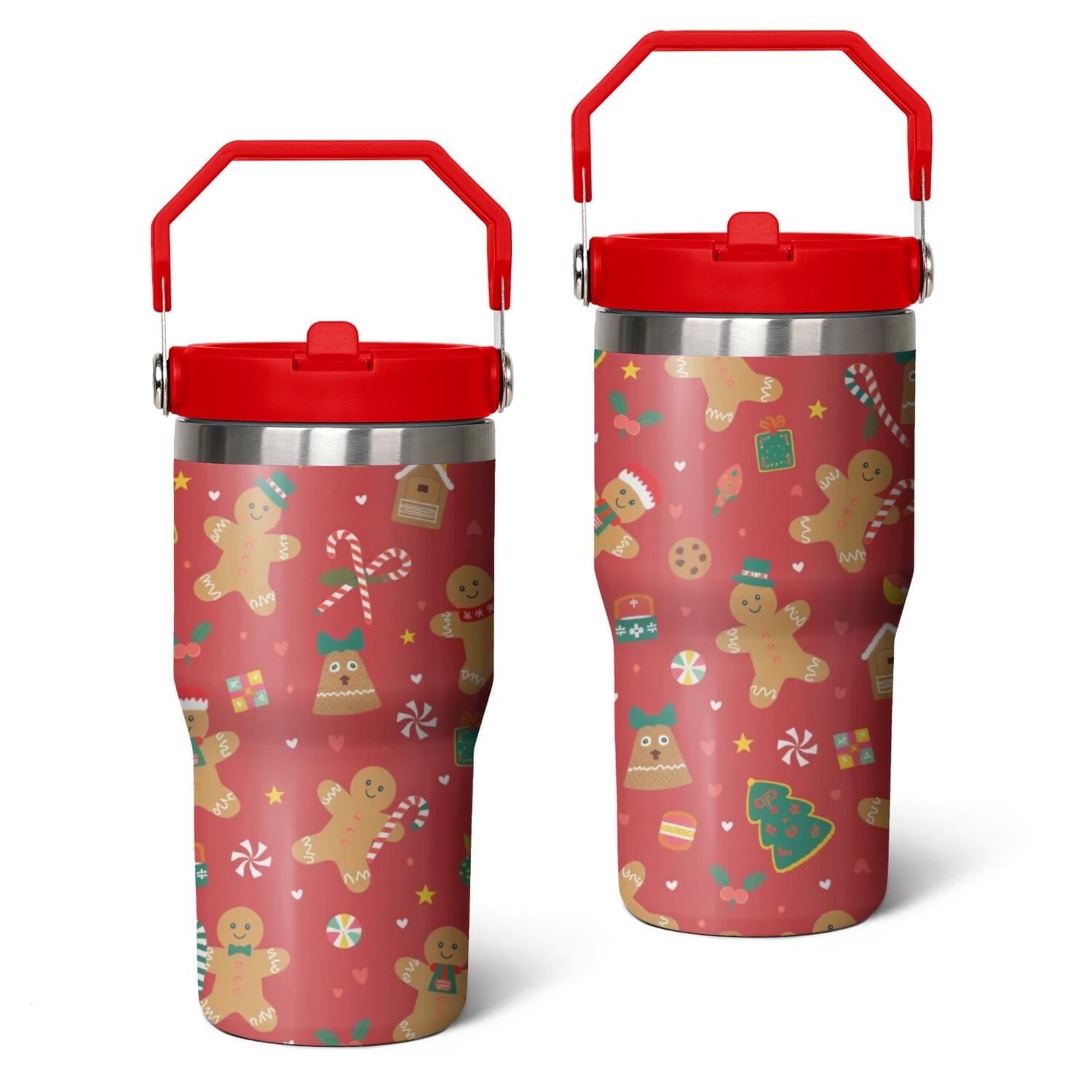 20 Oz Tumbler Christmas Tree Gift Tumbler with Lid and Straw - Reusable Stainless Steel Cup
