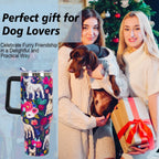 Pitbull Gifts Dog Tumbler Cup for Women Men 40oz Stainless Steel Insulated Travel Mug with Lid and Straw