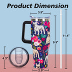 Pitbull Gifts Dog Tumbler Cup for Women Men 40oz Stainless Steel Insulated Travel Mug with Lid and Straw