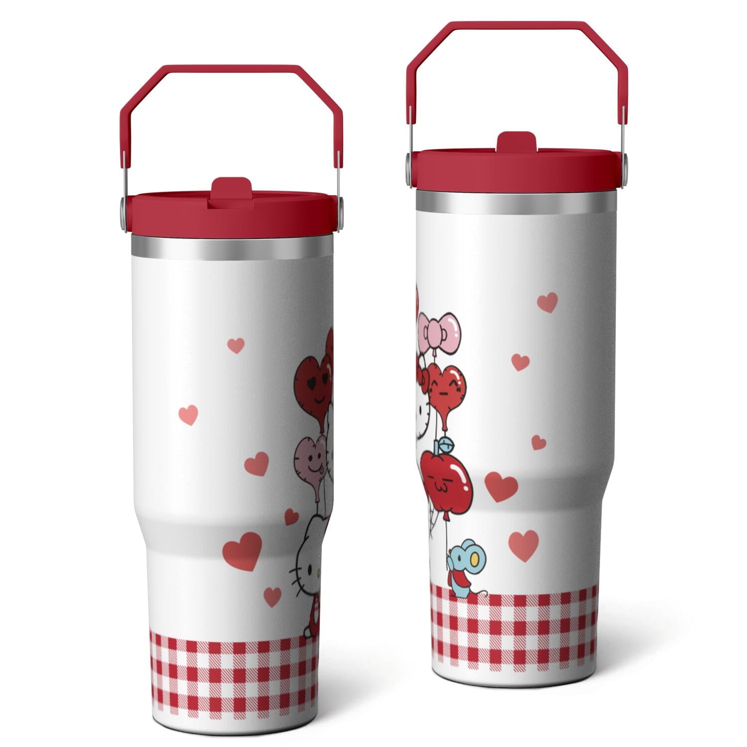 30oz Hello Kawaii Cat Cute Stainless Steel Tumbler with Lid - Reusable Stainless Steel Cup