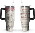 40 Oz Couples Tumbler with Handle and Straw, Anniversary Couple Insulated Couples Mugs, Couples Engagement Gift Cup for Couples, Valentine Couple Coffee Mugs Engagement Gifts for Couples