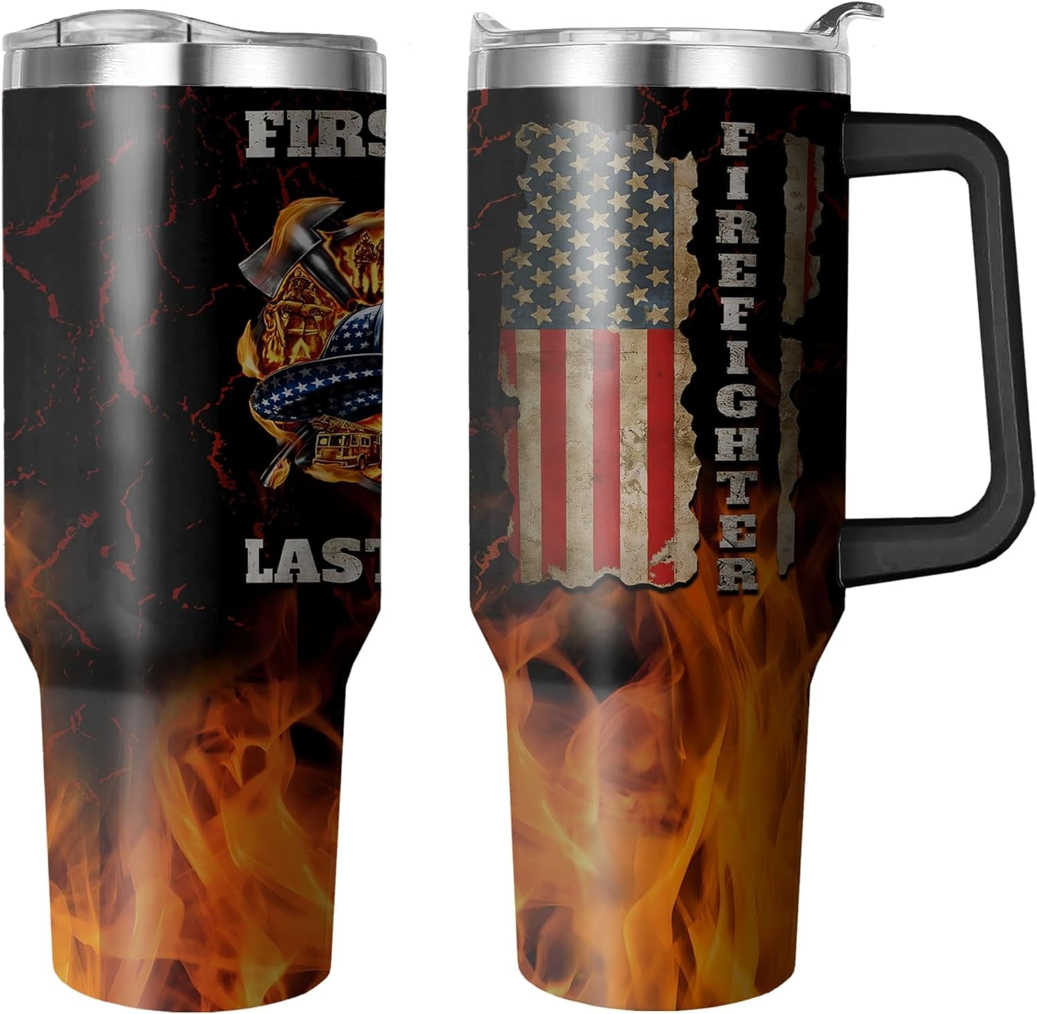 40 Oz Tumbler with Handle and Straw, Double Wall Coffee Travel - Insulated Travel Coffee Mug