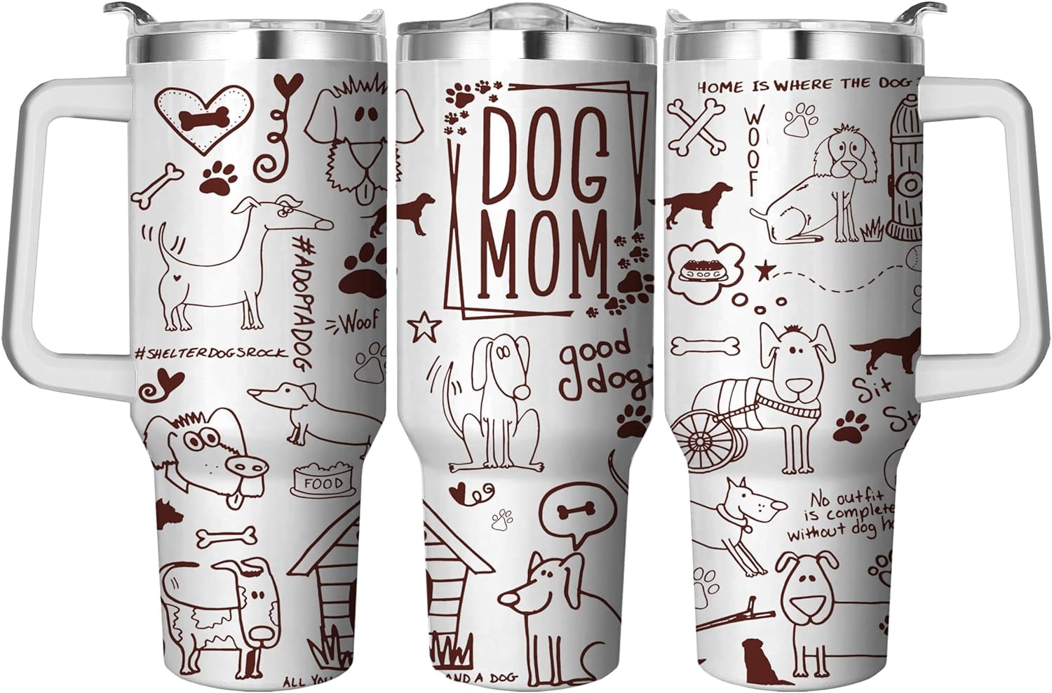 40 Oz Tumbler with Handle and Straw, Double Wall Coffee Travel - Insulated Travel Coffee Mug