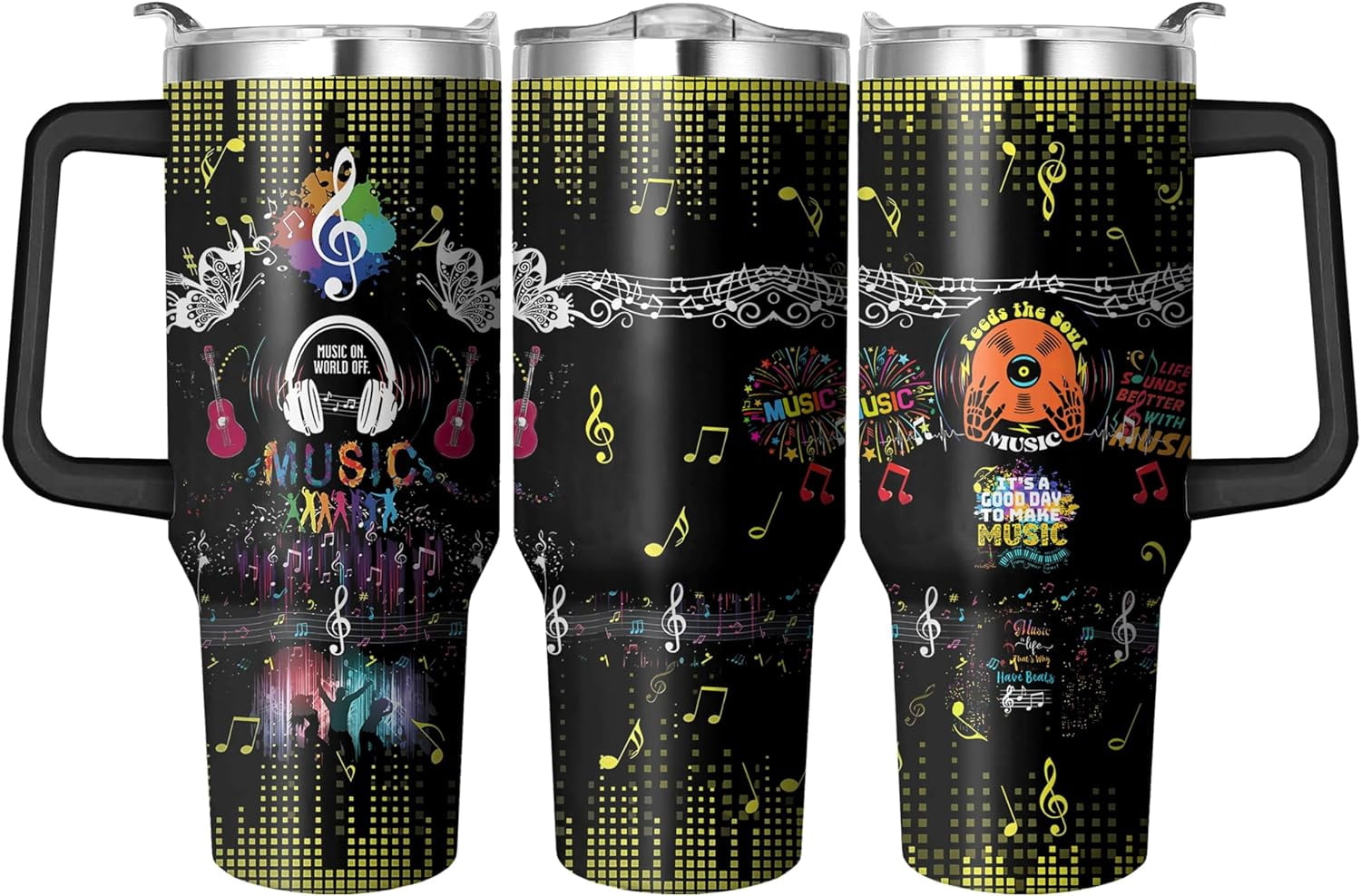 40 Oz Tumbler with Handle and Straw, Double Wall Coffee Travel - Insulated Travel Coffee Mug