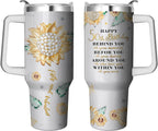 40 Oz Tumbler with Handle and Straw, Double Wall Coffee Travel - Insulated Travel Coffee Mug