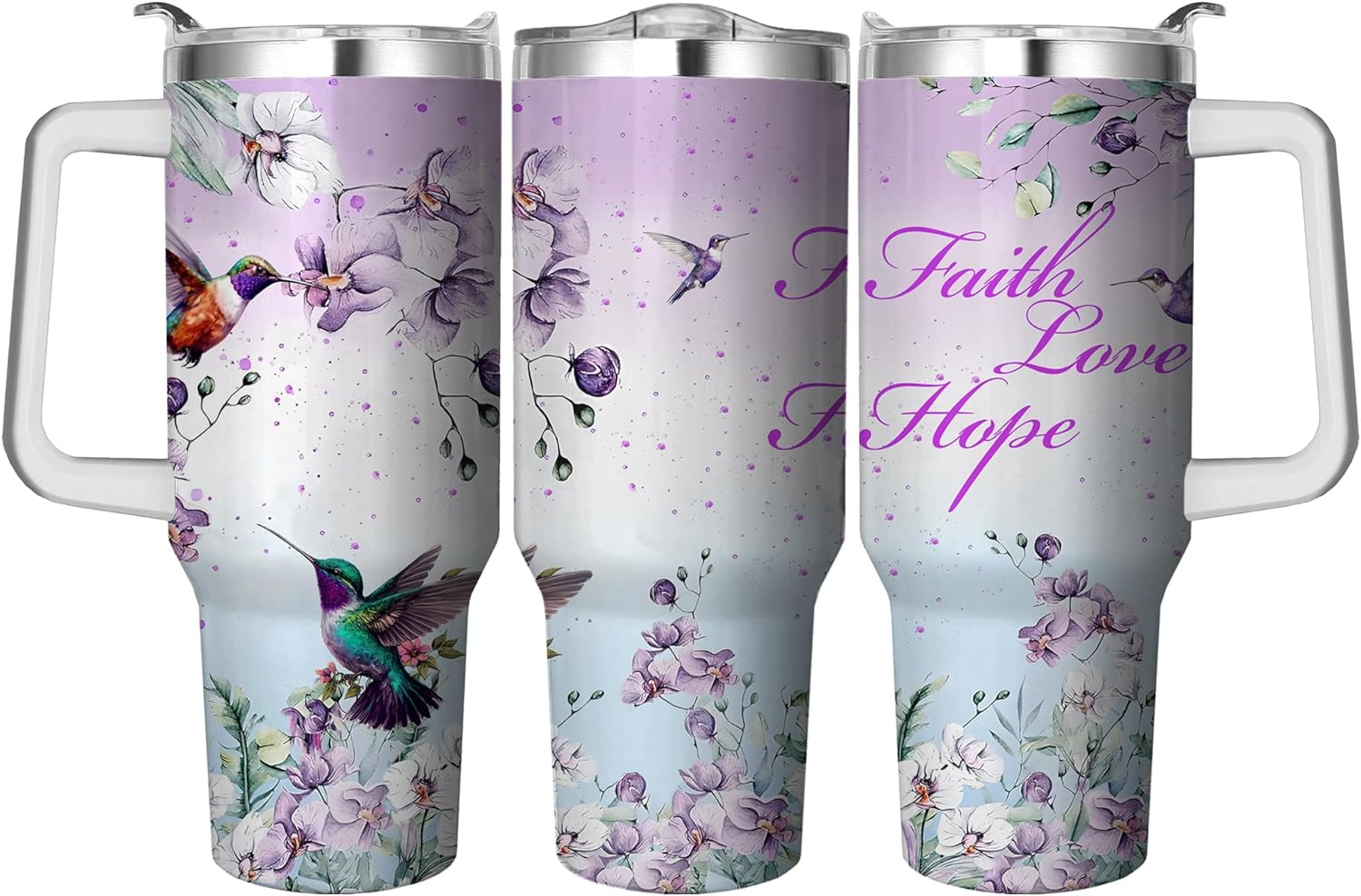 40 Oz Tumbler with Handle and Straw, Double Wall Coffee Travel - Insulated Travel Coffee Mug