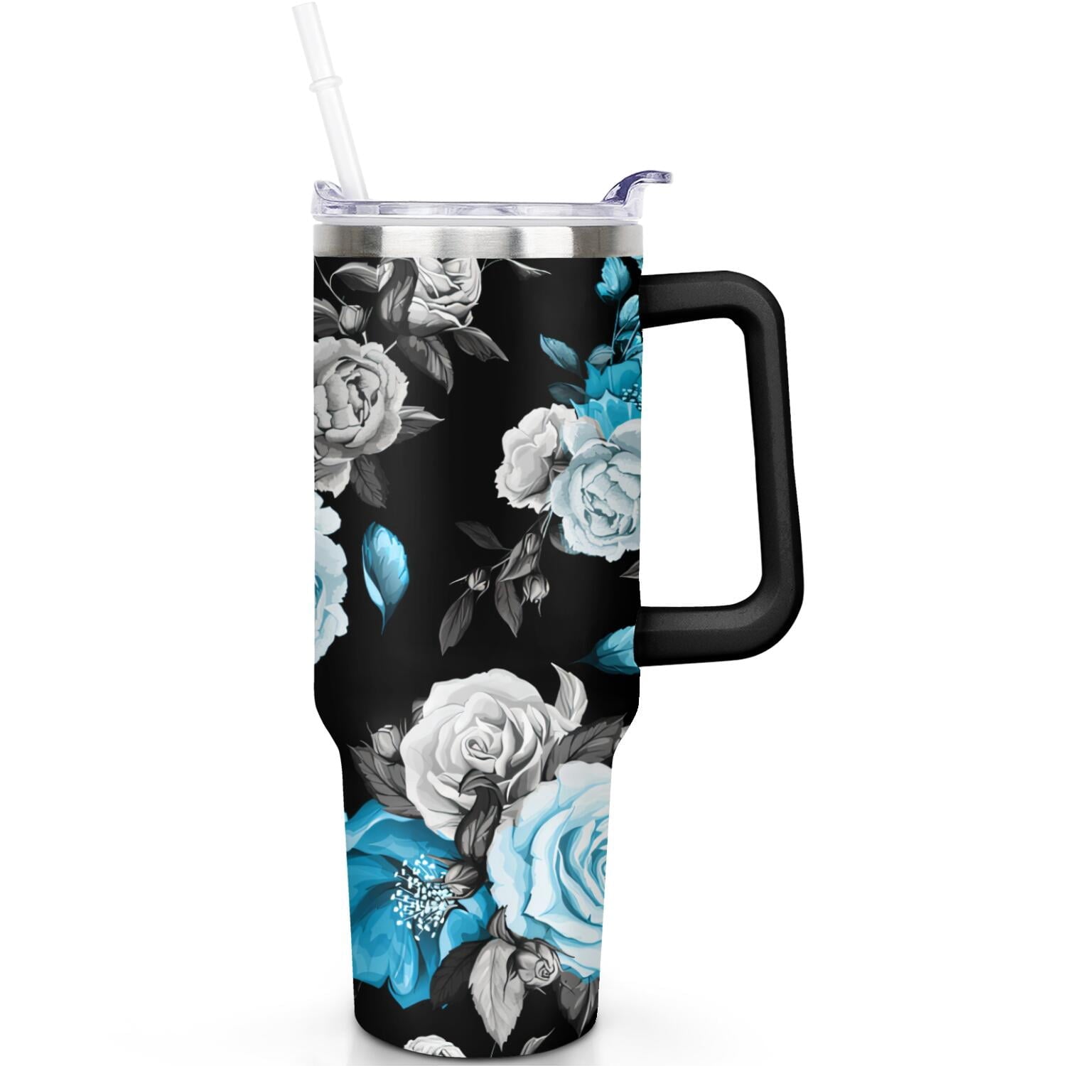 40 oz Hawaii Tropical Plants Tumbler Hawaii Tropical Plants Theme 40oz Tumbler with Handle Spill Proof Lid Straw Double Insulated Coffee Cup Hawaii Tropical Plants Lover Gifts