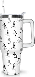40 oz Penguin Tumbler with Handle Gifts for Penguin Lover 40oz - Insulated Travel Coffee Mug