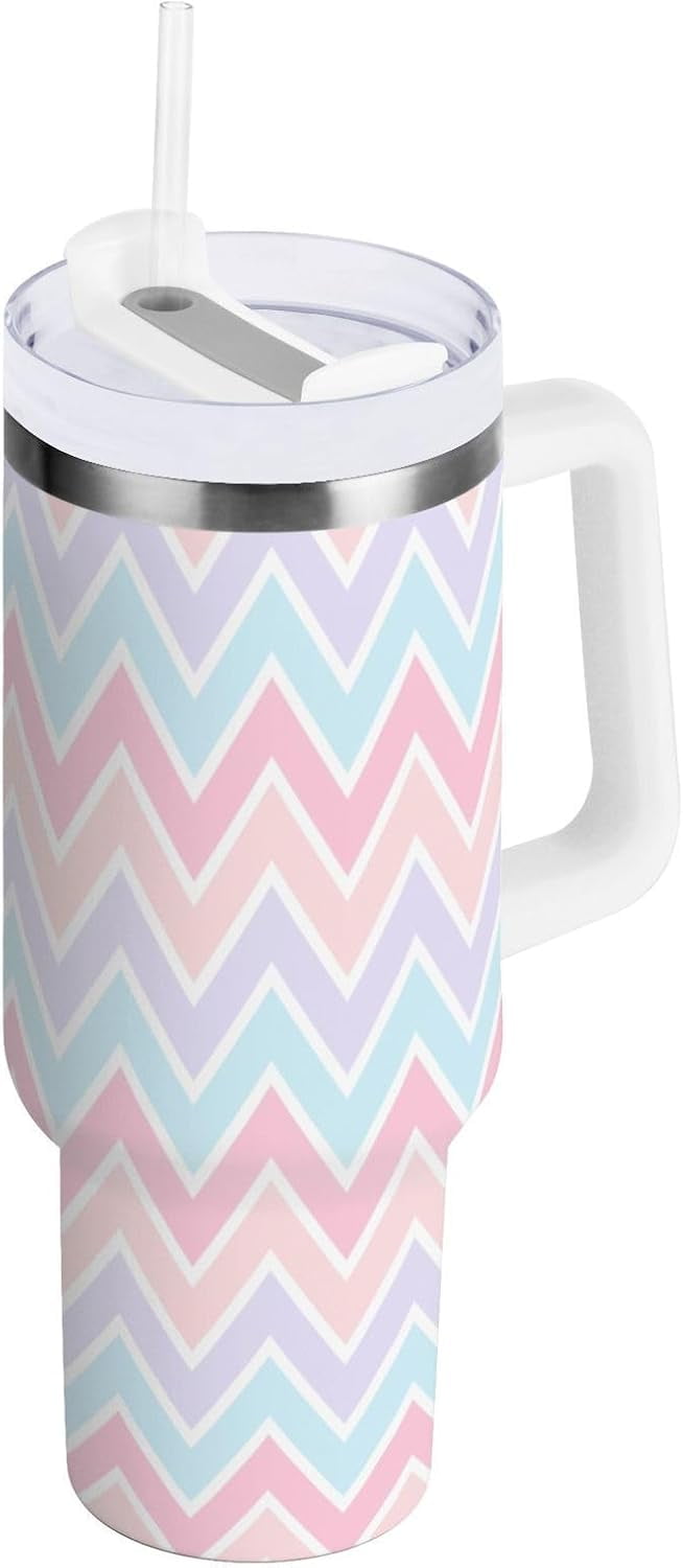 40 oz Tumbler with Handle Lid and Straw Insulated Water Tumbler - Insulated Travel Coffee Mug