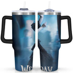 40oz Wednesday Girl Stainless Steel Tumbler with Lid and Straw,Wednesday Stuff - Reusable Stainless Steel Cup