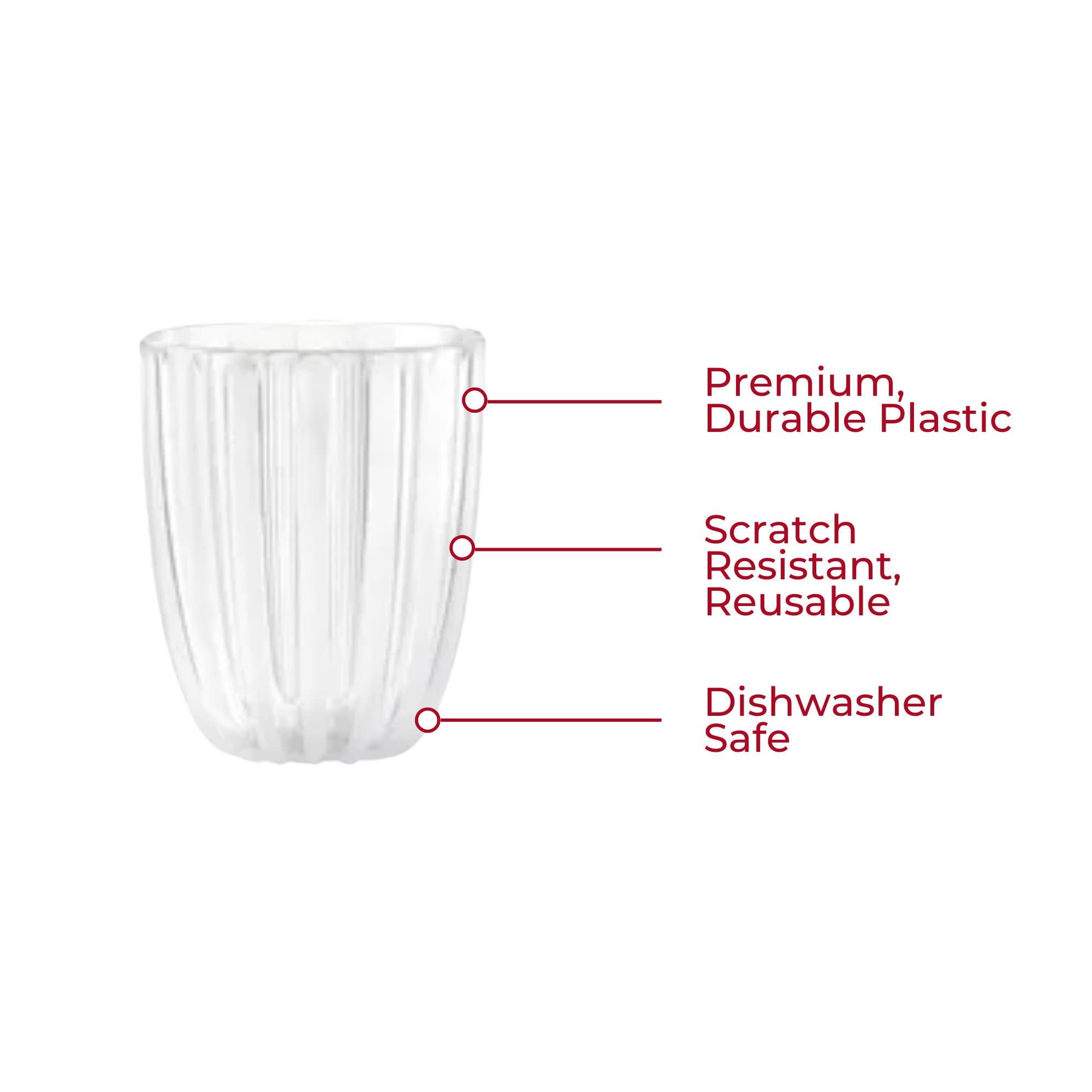 GUZZINI Dolcevita 12oz Low Tumblers (Set of 6) Mother of Pearl - 100% Recycled Plastic - Unbreakable, Reusable, BPA-Free, Iced Coffee, Smoothie, Water - Stackable Cup for Kids, Home & Kitchen