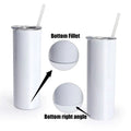 20oz FLAT EDGE bottom completely straight Blank gloss white sublimation tumbler