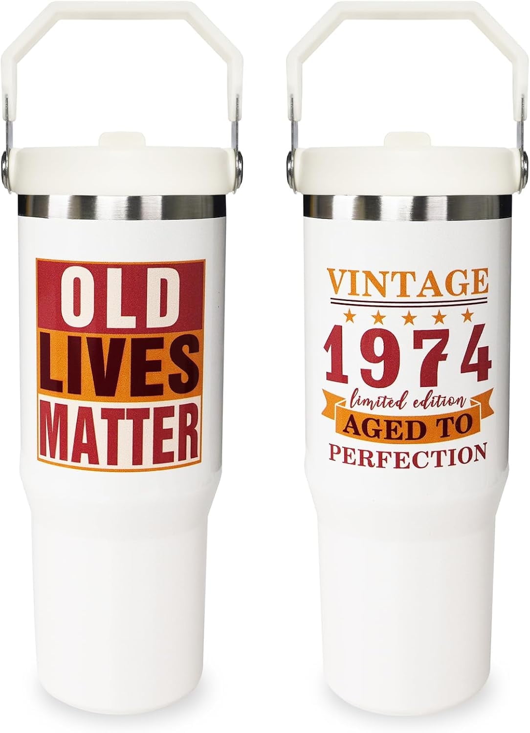 Football Lover Gift 30 oz Flip Straw Tumbler with Top Handle - Insulated Travel Tumbler Cup