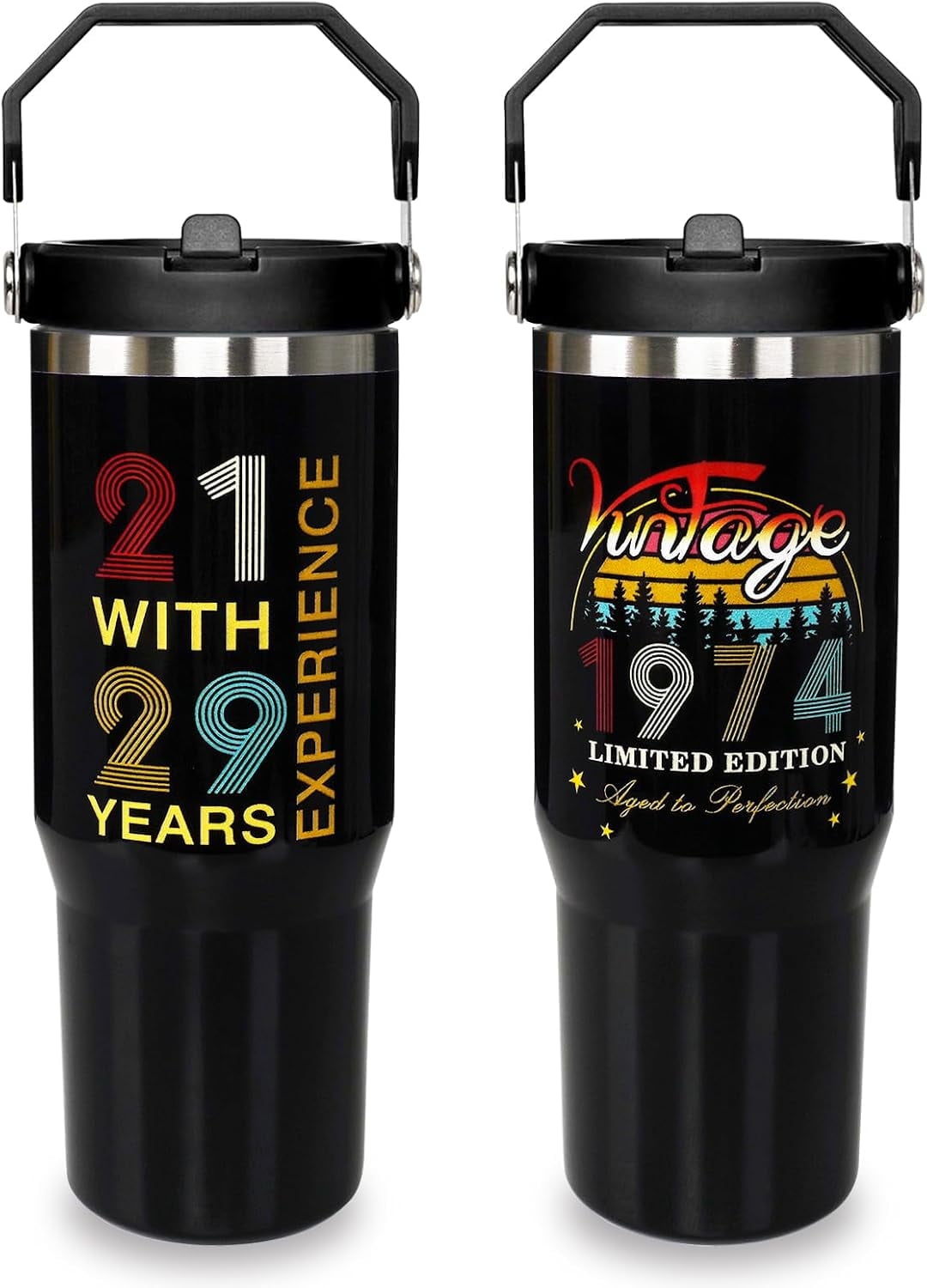 Football Lover Gift 30 oz Flip Straw Tumbler with Top Handle - Insulated Travel Tumbler Cup