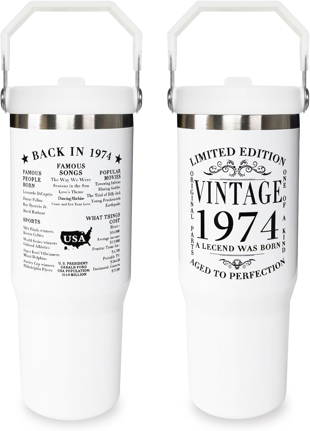 Football Lover Gift 30 oz Flip Straw Tumbler with Top Handle - Insulated Travel Tumbler Cup