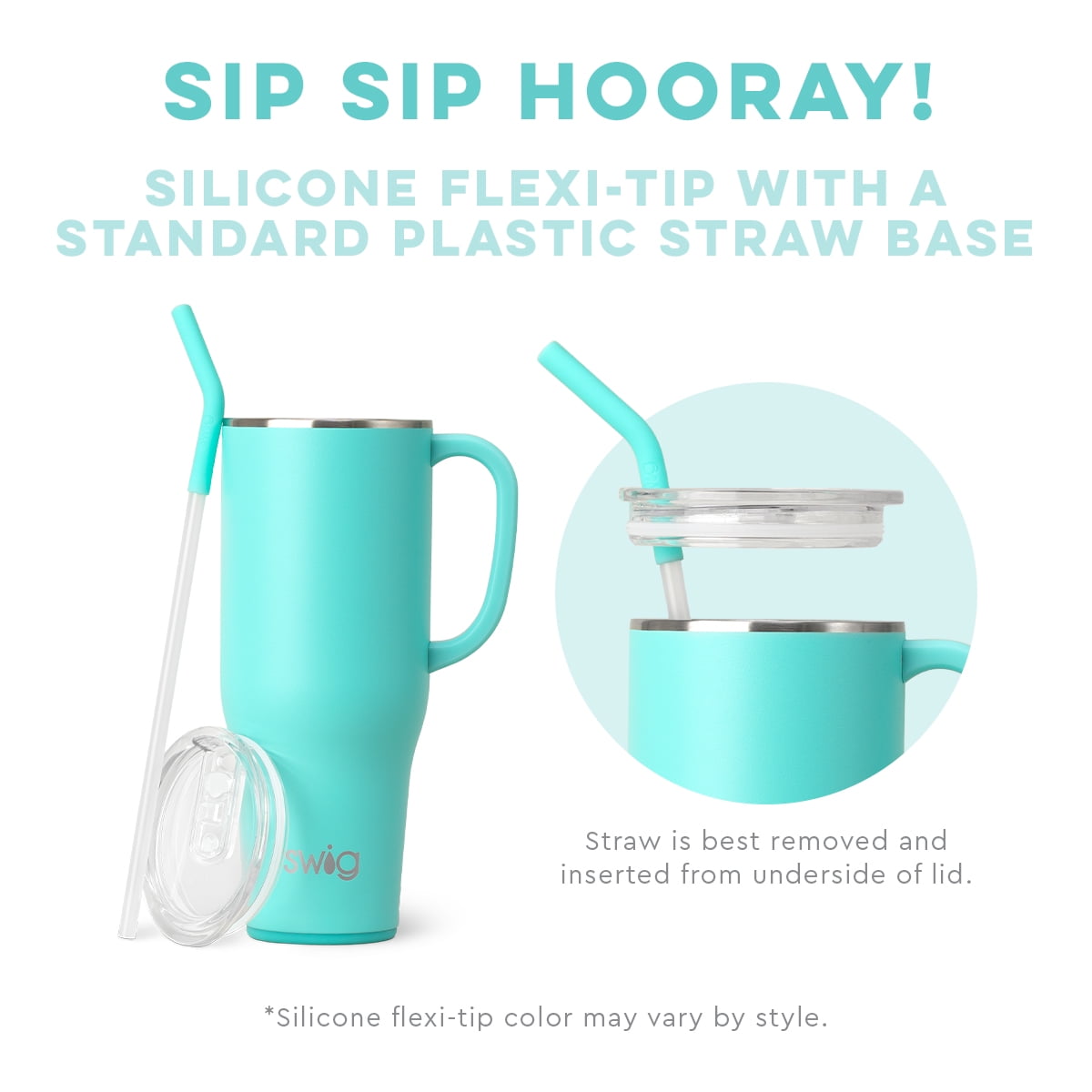 Swig Life 40oz Mega Mug | Insulated Stainless Steel Tumbler with Handle | Oh Happy Day