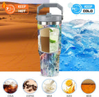 Horse Tumbler with Lid and Straw Stainless Steel Tumblers 30 Oz Insulated Horse Water Bottle Tie Dye Cup Mug with Handle Horse Gifts for Women Men Gift for Horse Lovers