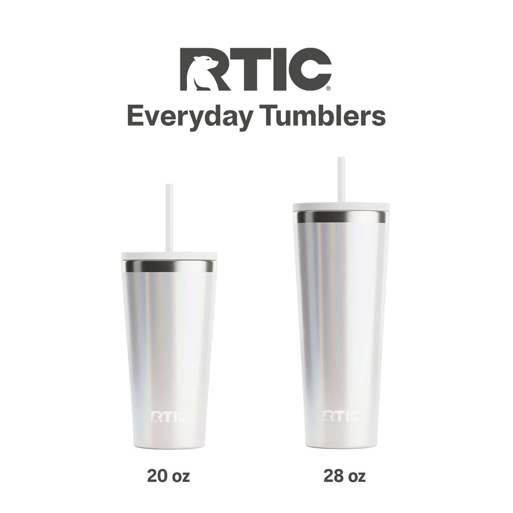 RTIC 28 oz Ceramic Lined Everyday Tumbler, Spill-Resistant Straw Lid, Plum Glitter