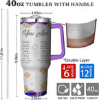 40 Oz Tumbler with Handle and Straw, Double Wall Coffee Travel Mug Spill Proof Leak Proof, Reusable Insulated Water Bottle 40 Oz, Stainless Steel Cup with Handle and Straw Gifts for Women
