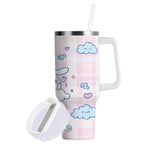 Cinnamoroll Flying in Sky Tumbler with Handle and Straw Lid 30 oz Insulated Vacuum Water Bottle Stainless Steel Travel Cup