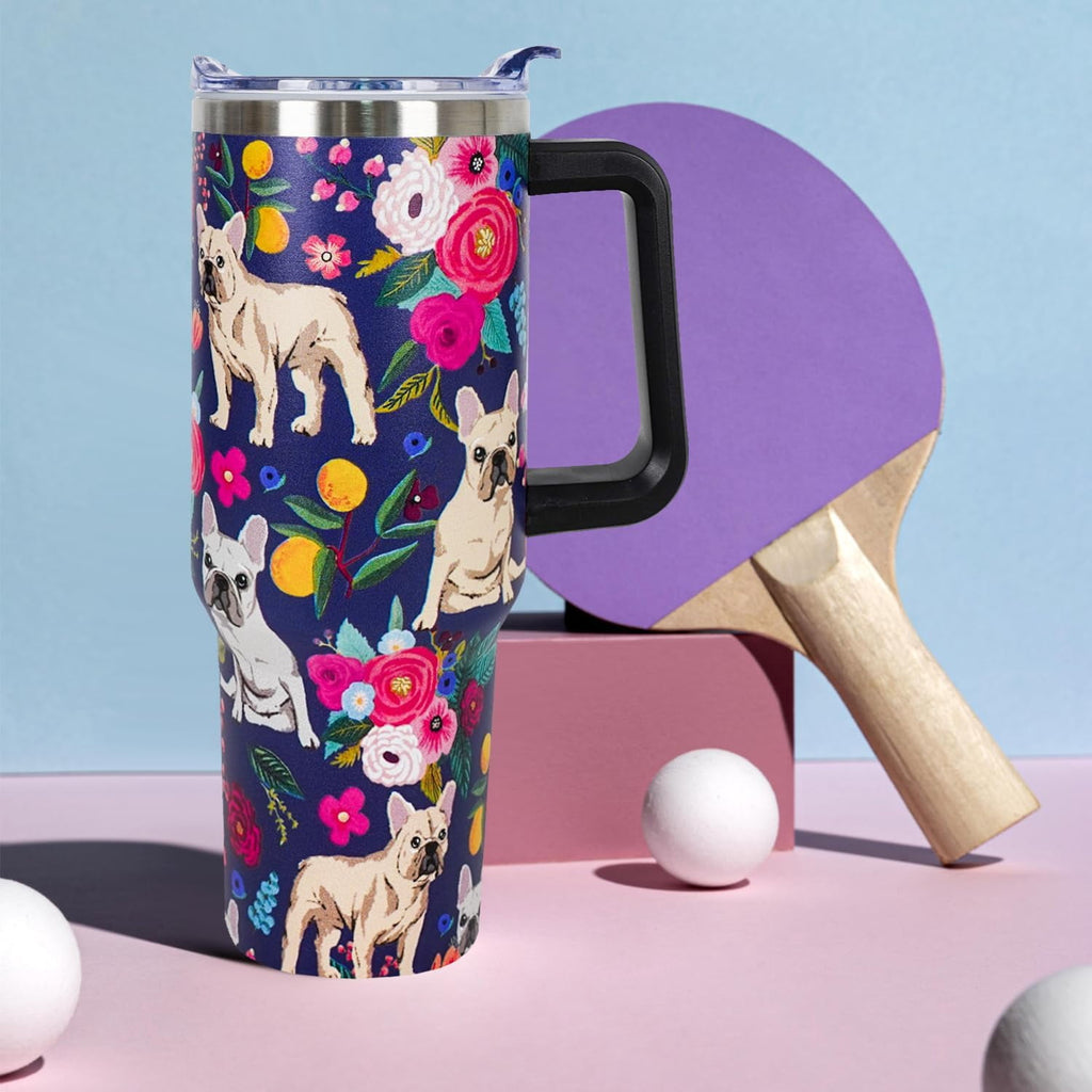 Pitbull Gifts Dog Tumbler Cup for Women Men 40oz Stainless Steel Insulated Travel Mug with Lid and Straw