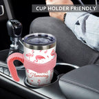 40 oz Tumbler with Handle and Straw 40oz Pink Flamingo Cup Insulated Coffee Travel Mug Spill Proof Leak Proof 40 ounce Stainless Steel Slim 40 oz tumbler with handle and Lid
