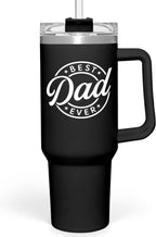 Best Dad Ever Tumbler with Handle 40oz Stainless Steel Insulated - Dad Gifts for Dad from Daughter Son - Coffee Tumbler for Dad Father''s Day Birthday Christmas Cup Gift Set with Lid & Straw