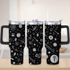 Premium Black Space Science Stainless Steel Tumbler, 30oz - Insulated Travel Tumbler Cup