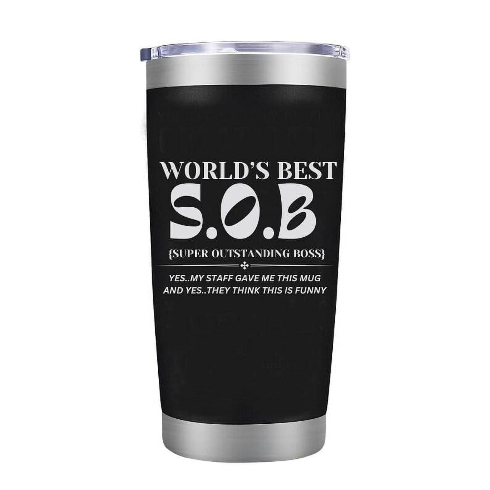 Boss Mug Tumbler, Boss Gifts for Women Men - Boss Christmas Gifts, Happy Bosses Day Gift Ideas, Worlds Best Boss Manager Appreciation Gifts for Him Her, Funny Travel Coffee Mug, 20oz