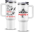 Crap Turns Out This Is My Circus Tumbler 40 oz, Funny Birthday Gifts for Mom Grandma Boss, Mother''s Day Christmas Mom Gifts from Daughter Son, Those Are My Monkeys Stainless Steel Coffee Cup