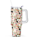 Dog Lover’s Travel Mug – 40oz Double Wall Stainless Steel Tumbler with Handle, Spill Proof Lid and Coffee Straw