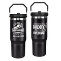 Father''s Day Gifts for Dad 30oz Tumbler with Handle and Straw Vacuum Insulated Water Bottle Stainless Steel, Leak Proof Travel Mug Proud Papa Cup for Men Birthday Christmas Gift from Daughter Son