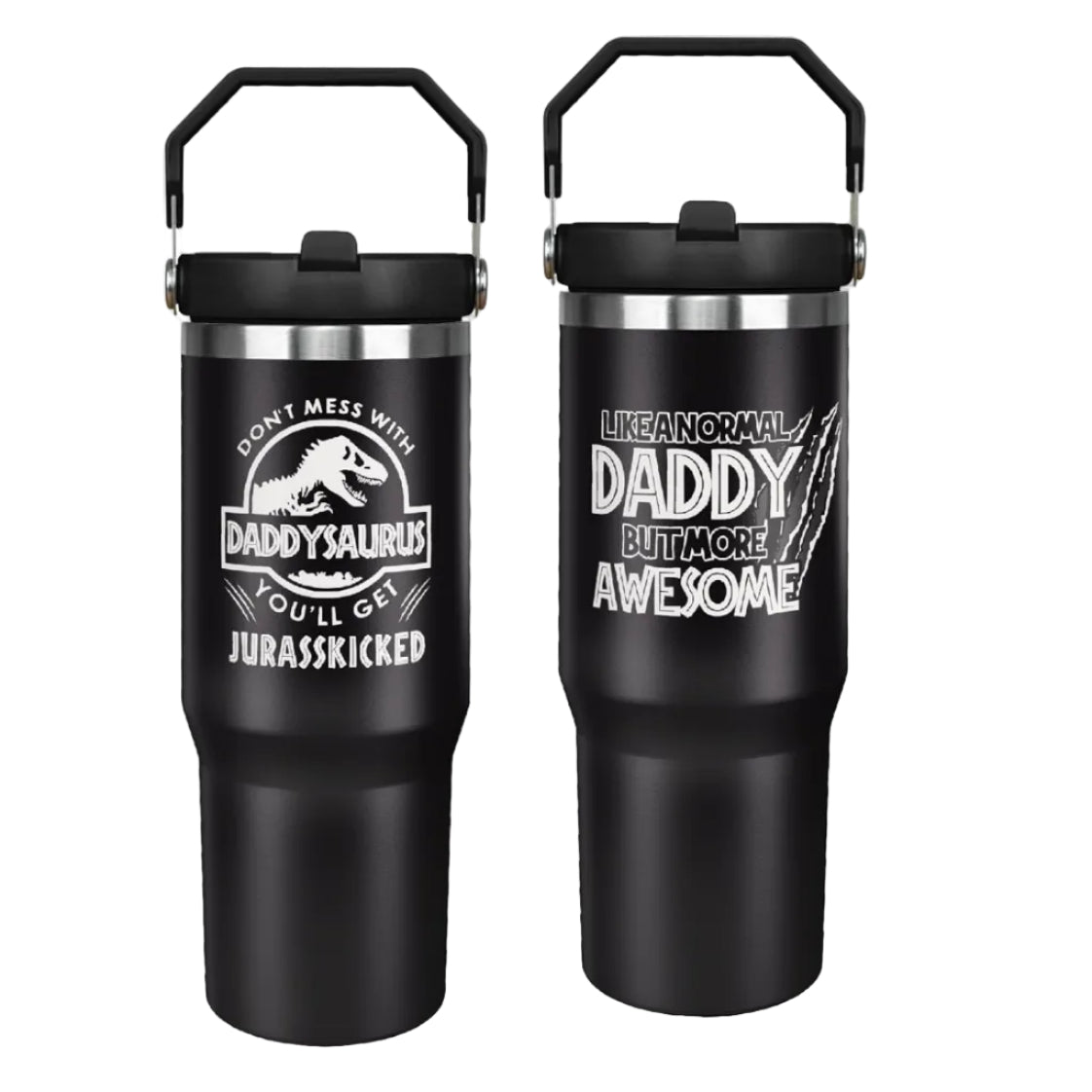 Father''s Day Gifts for Dad 30oz Tumbler with Handle and Straw Vacuum Insulated Water Bottle Stainless Steel, Leak Proof Travel Mug Proud Papa Cup for Men Birthday Christmas Gift from Daughter Son