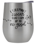 Harry Potter Official Up To No Good 12 OZ Silver Stemless Tumbler, Stainless Steel Travel Cup|Lake Tumbler|Insulated with Leak Resistant Slide-Lock Lid