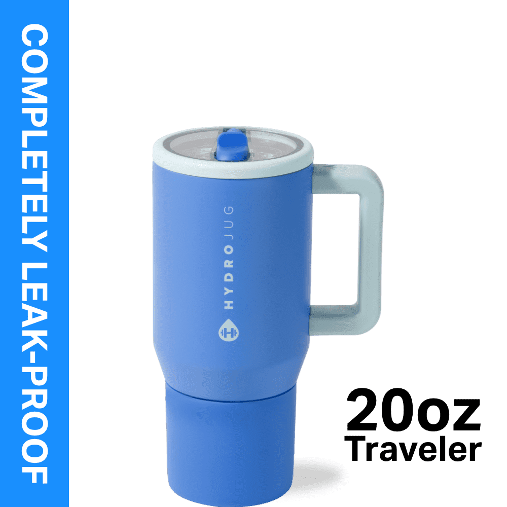 HydroJug Traveler 20 oz Water Bottle, Stainless Steel Insulated Tumbler - Leakproof Insulated Water Bottle